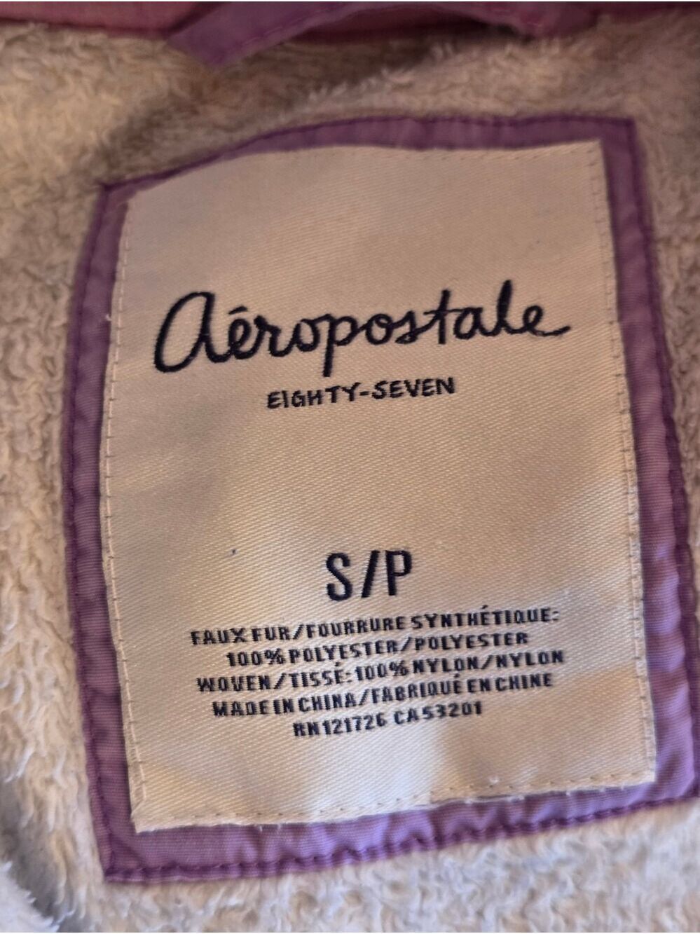 Aéropostale Eighty-Seven Y2K Faux Fur Fleece Jacket – Size S/P - Picture 2 of 8